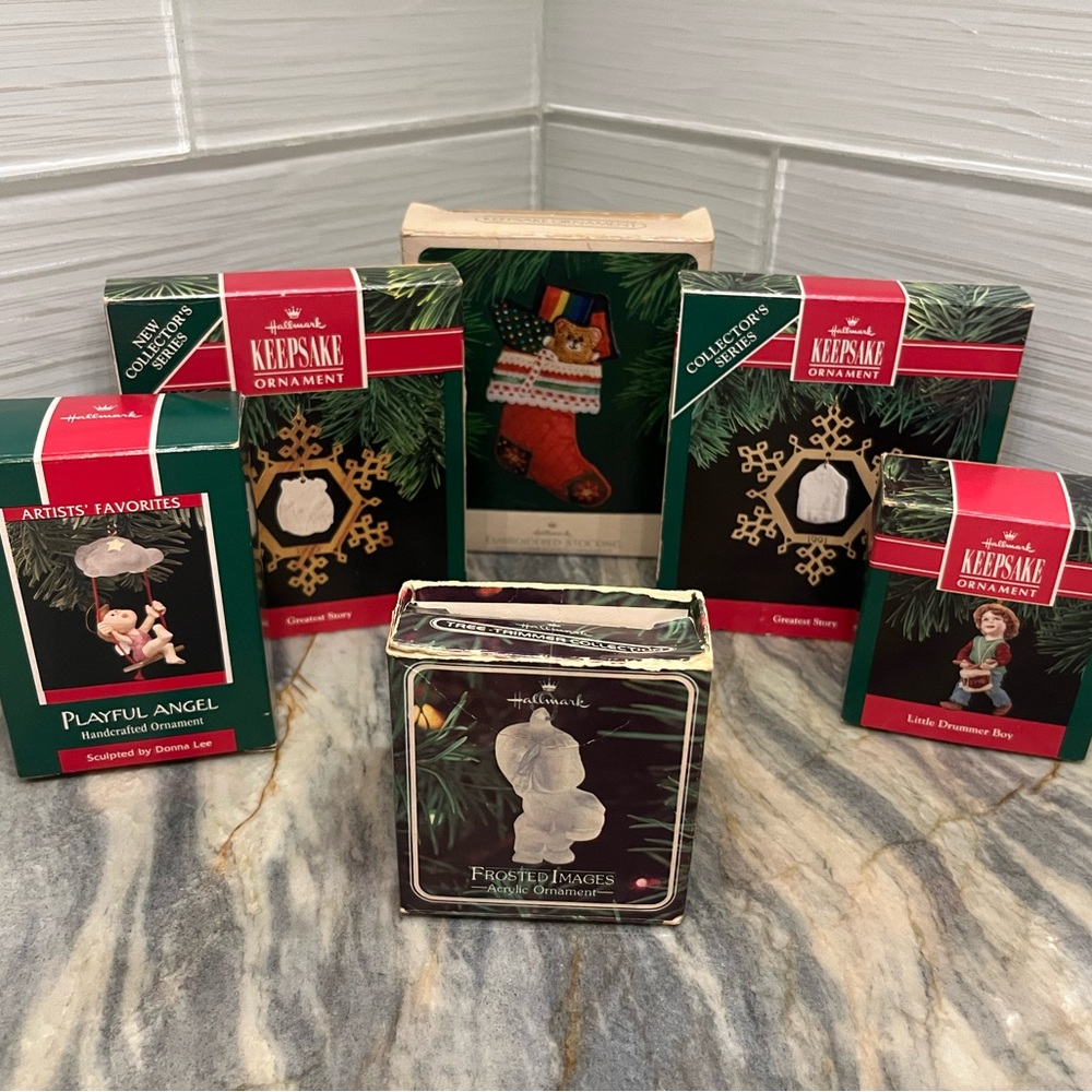 Lot Of 6 Vintage Hallmark Ornaments Keepsake Tree Trimmer Collection